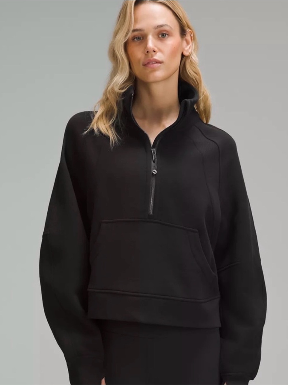 Lululemon Scuba Oversized Half-Zip Funnel Neck Sweatshirt Black Size M/L